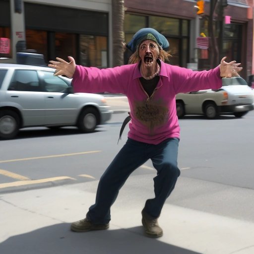 Crazy Eddie performing an interpretive dance