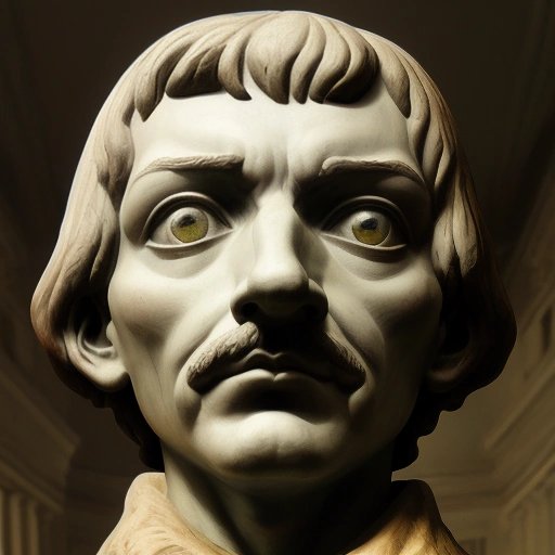 Statue of Descartes peeking out of the ground