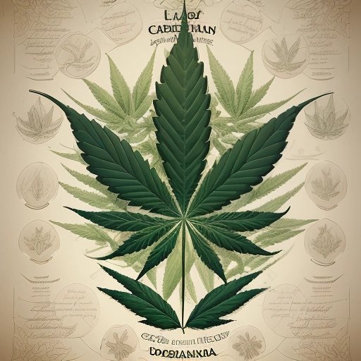 Cannabis leaf with scientific formulas