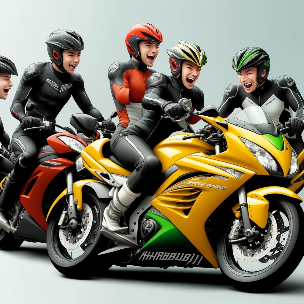 Seasoned riders laughing at a beginner on a turbocharged Hayabusa