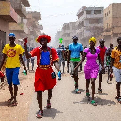 Chaos in the streets of Angola during gaming night