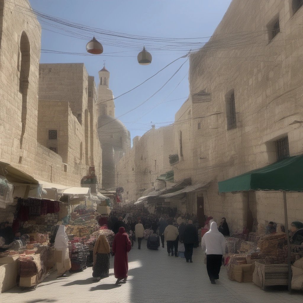 Bustling street in Bethlehem