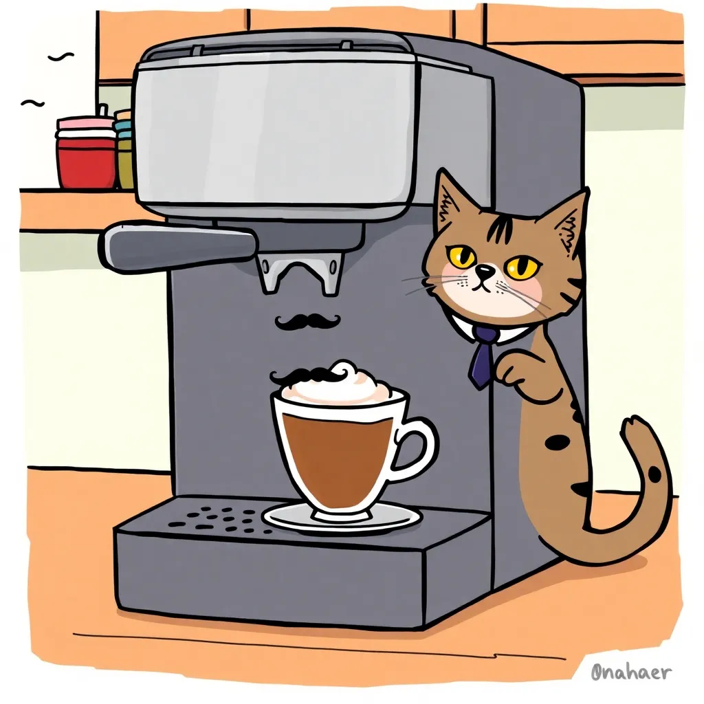 “Any moment now: tiny cappuccino”