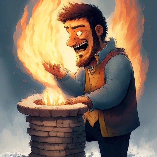 Man burning papers
