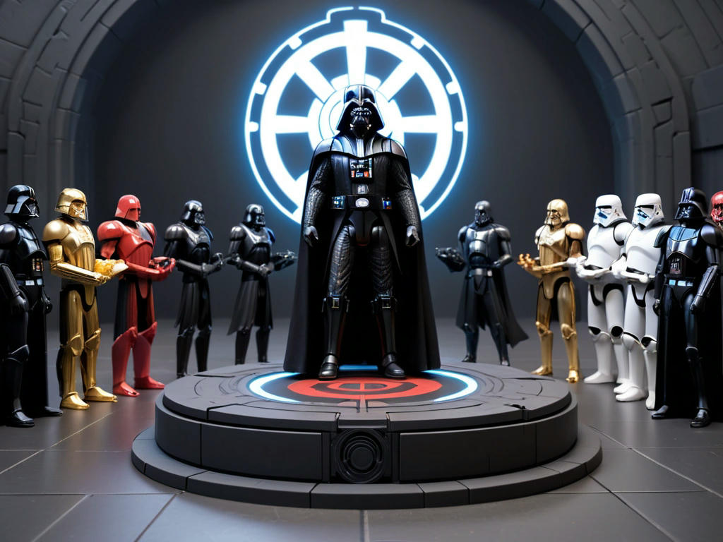 Heroes standing victorious with the reassembled artifact, Darth Vader defeated in the background, and a portal closing