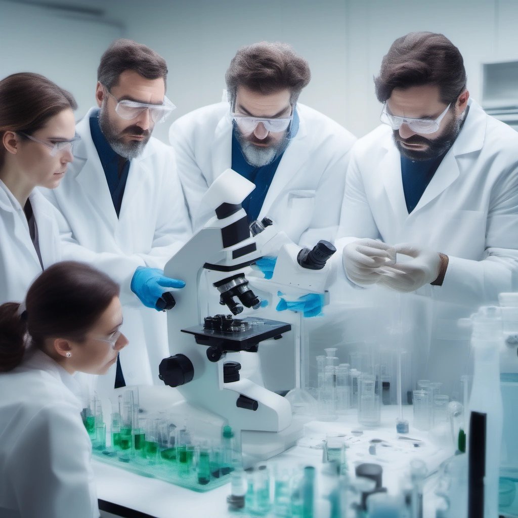 Scientists analyzing DNA samples