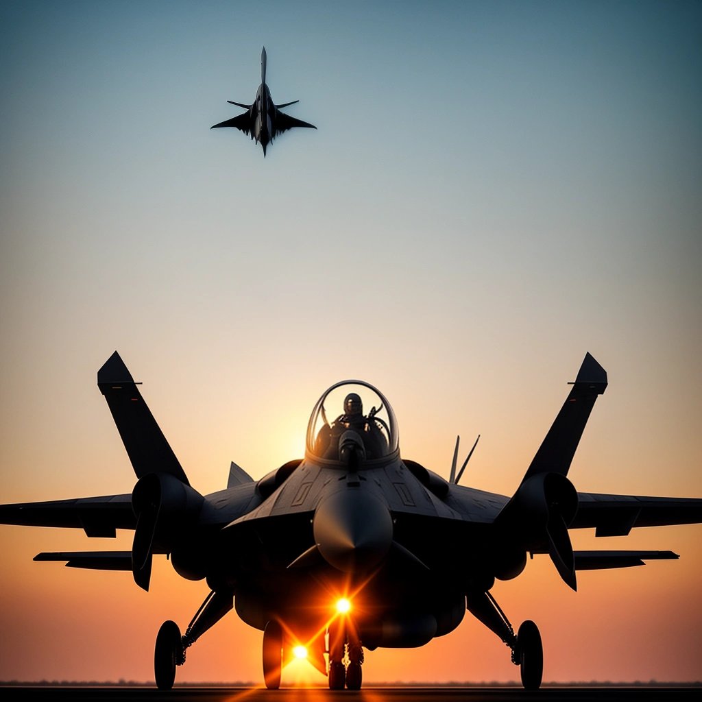 Fighter pilot posing on top of a fighter jet