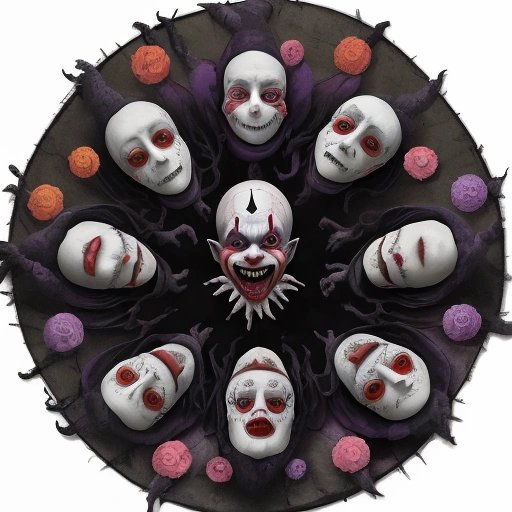 Voldemorto with clown minions performing the Fiendish Flower Trick