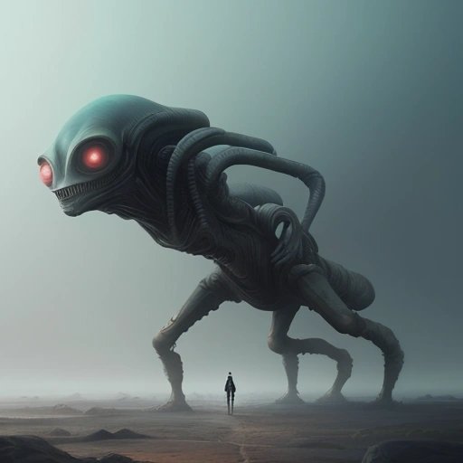 Alien creature on its planet