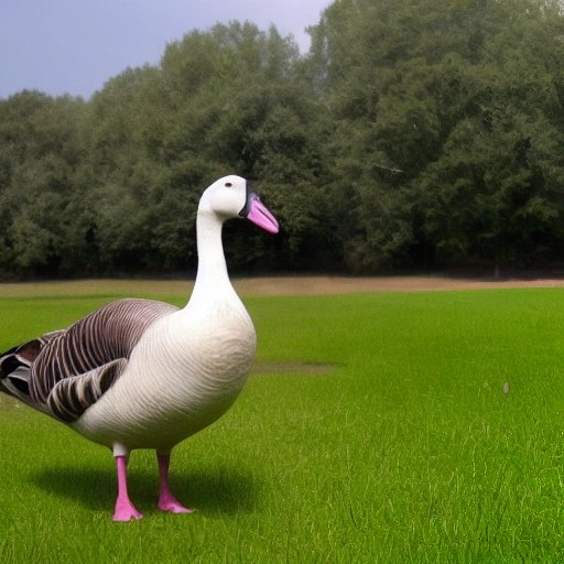 A goose being aggressive