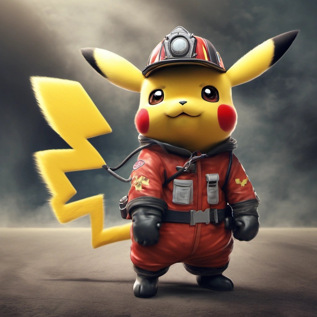 Pikachu as a firefighter