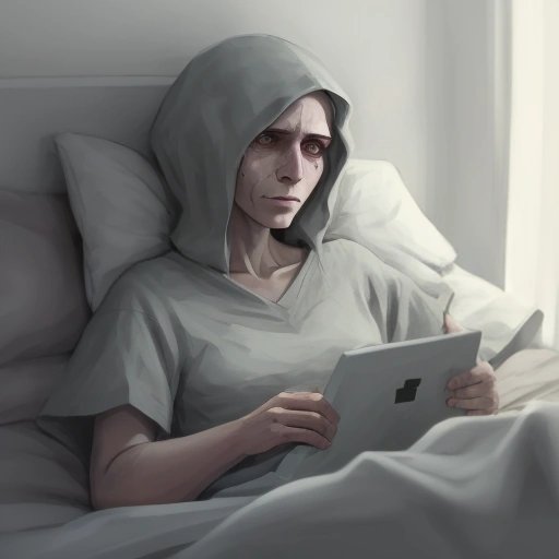 Sickly survivor lying in bed
