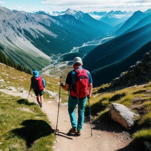 People taking over landscapes in hiking gear