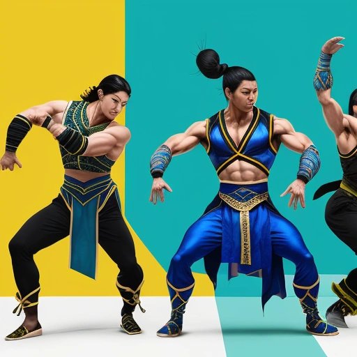 Dancers performing Mortal Kombat-inspired dance styles