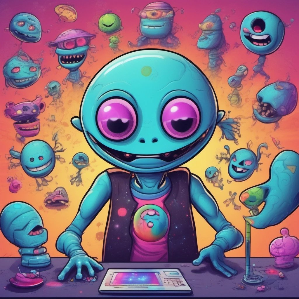 Alien creating emoji