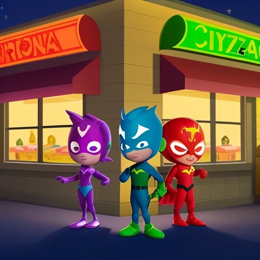 PJ Masks at the pizzeria