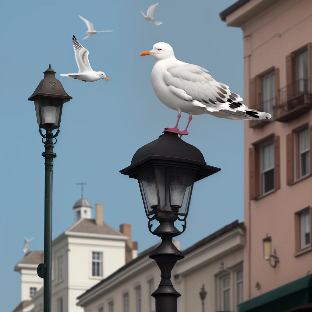 Seagull with a cigarette