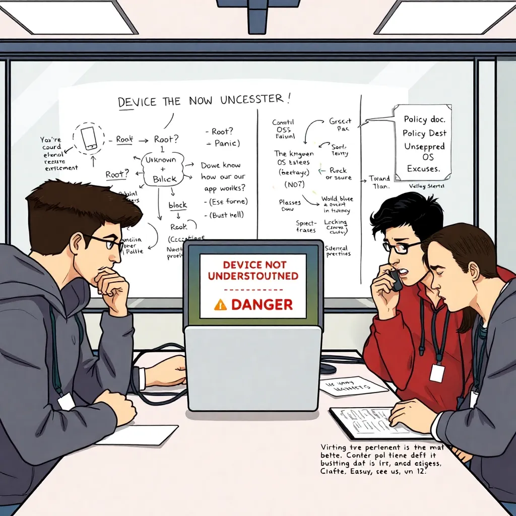 Banking app developers in a locked-room panic