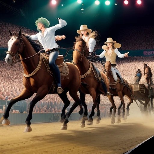 Horses galloping through a concert