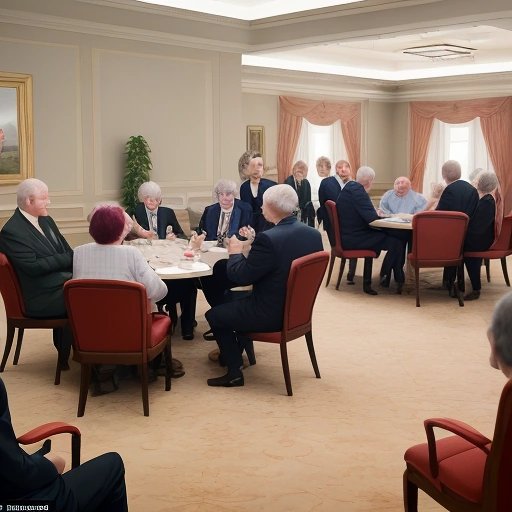 Politicians gathering in the nursing home