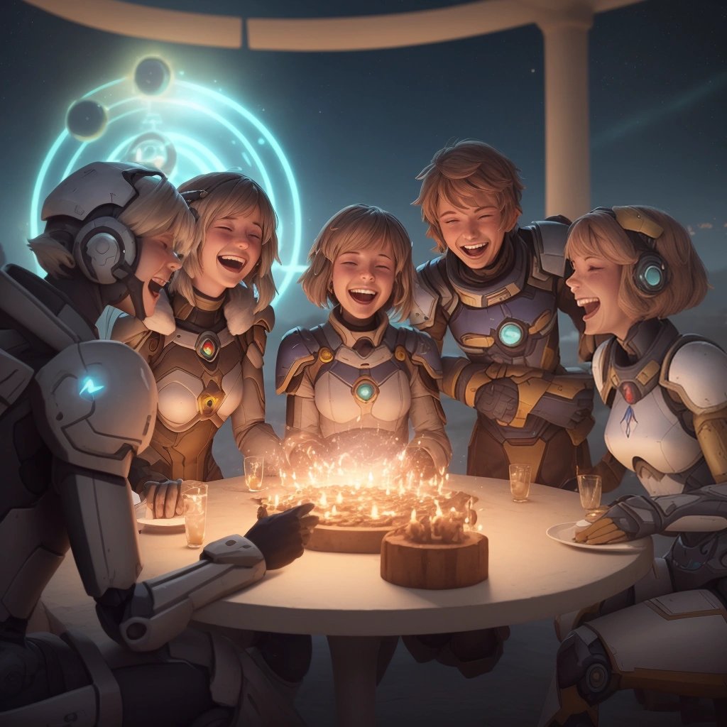 Laughter and celebration in Nighthaven Enclave
