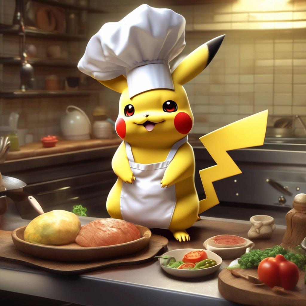 Pikachu as a chef