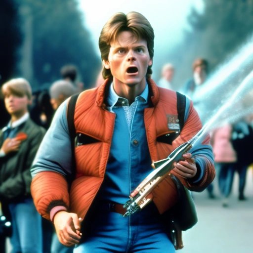 Marty McFly with toy gun