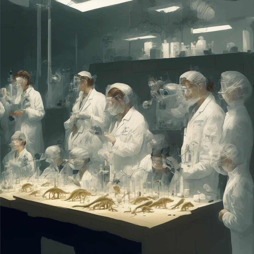 Scientists studying living dinosaurs