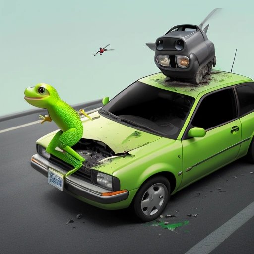 GEICO gecko causing a car crash
