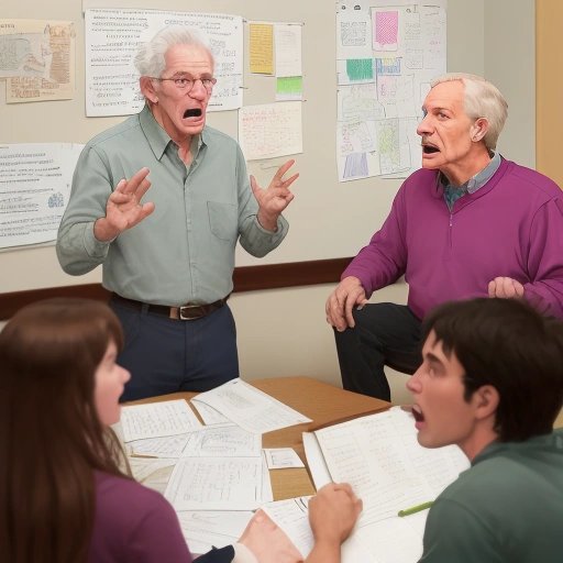 Residents arguing about conspiracy theories