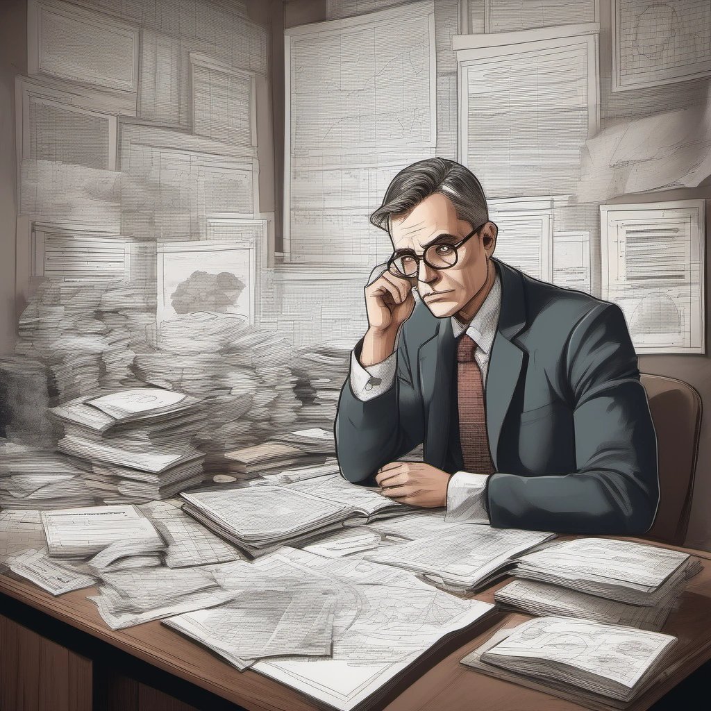 Financial expert analyzing data
