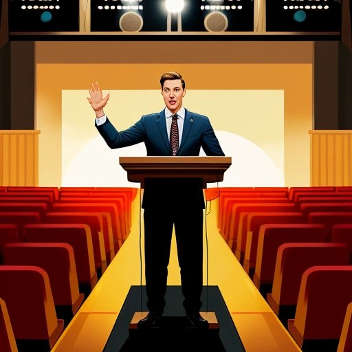 Jerma985 delivering a comedic speech as the new mayor