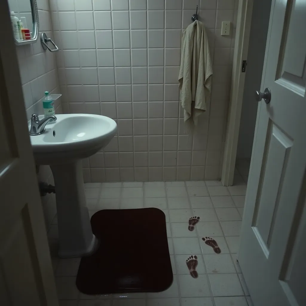 Bathroom floor mystery puddle (ghosts or roommates)