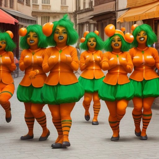 Oompa Loompas dancing in the town square
