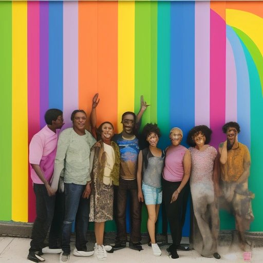 Diverse group in front of gender-natural building