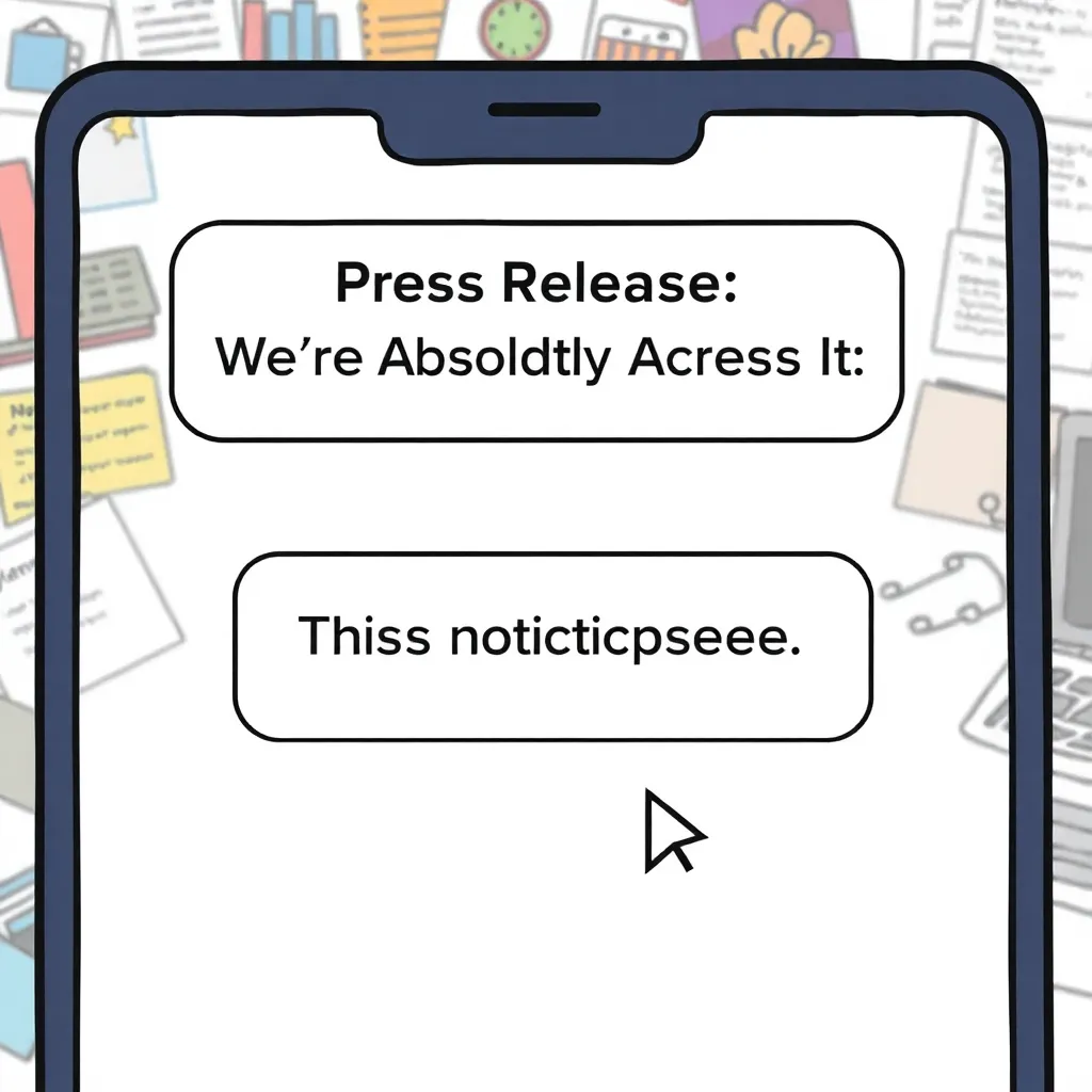 Pop-up press release that vanishes before anyone can read it