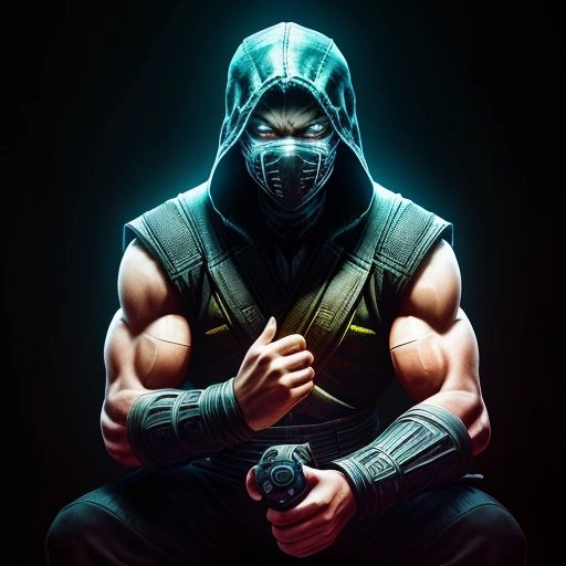 Upset gamer with Mortal Kombat merchandise