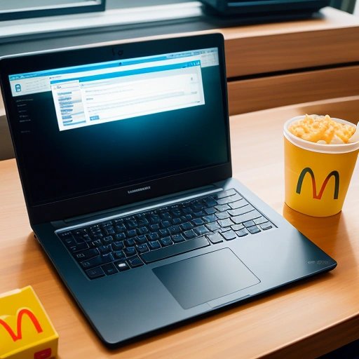 OpenBSDM laptop next to McDonald's meal