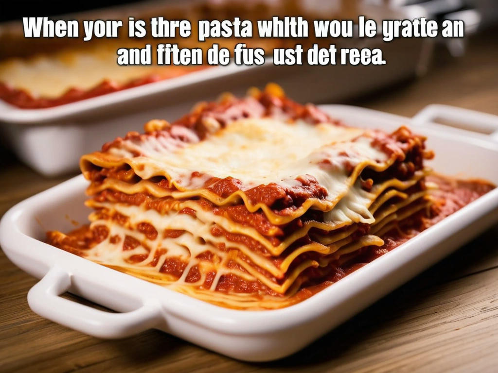 social media meme of a lasagna with the caption 'When your pasta is more than just al dente'