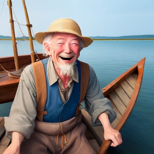 Laughing fisherman