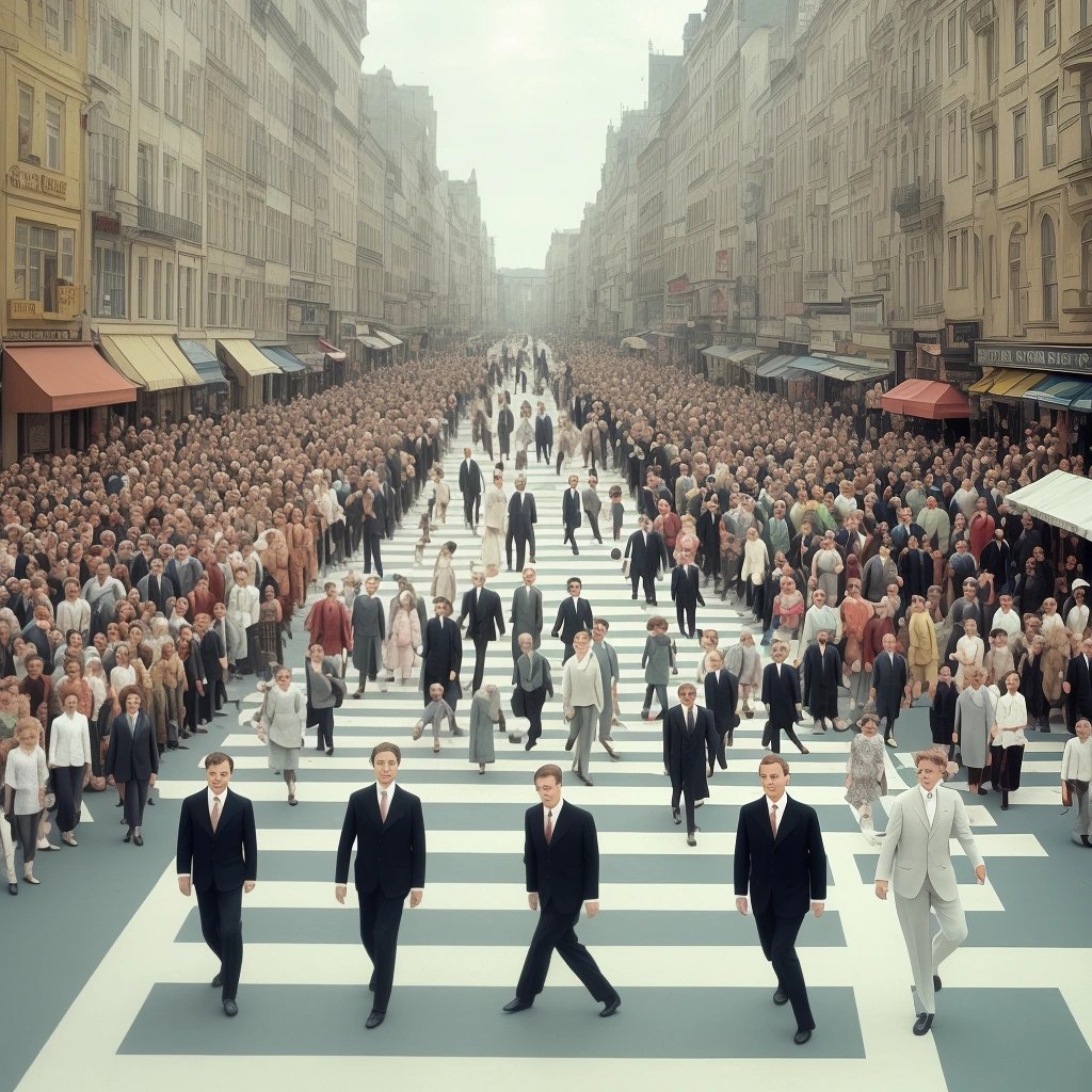 Minister of Silly Walks inspecting pedestrians' walking