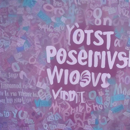 Person surrounded by positive words