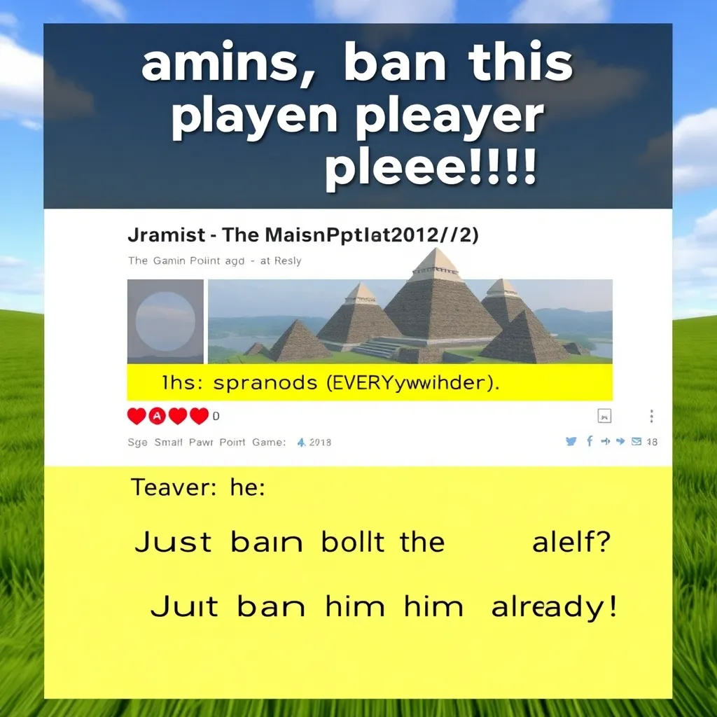 Forum post that started it all: “Admins, ban this player please!!!”