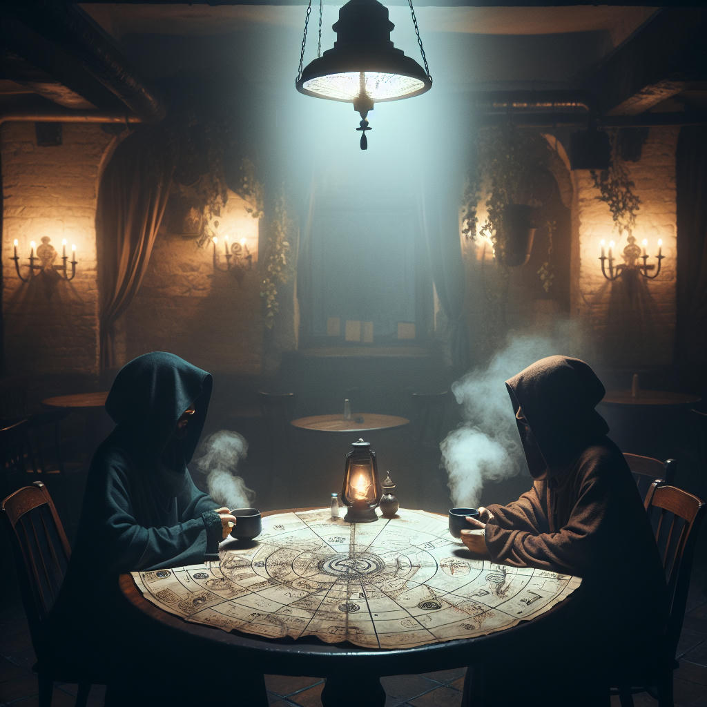 Mysterious figures conversing