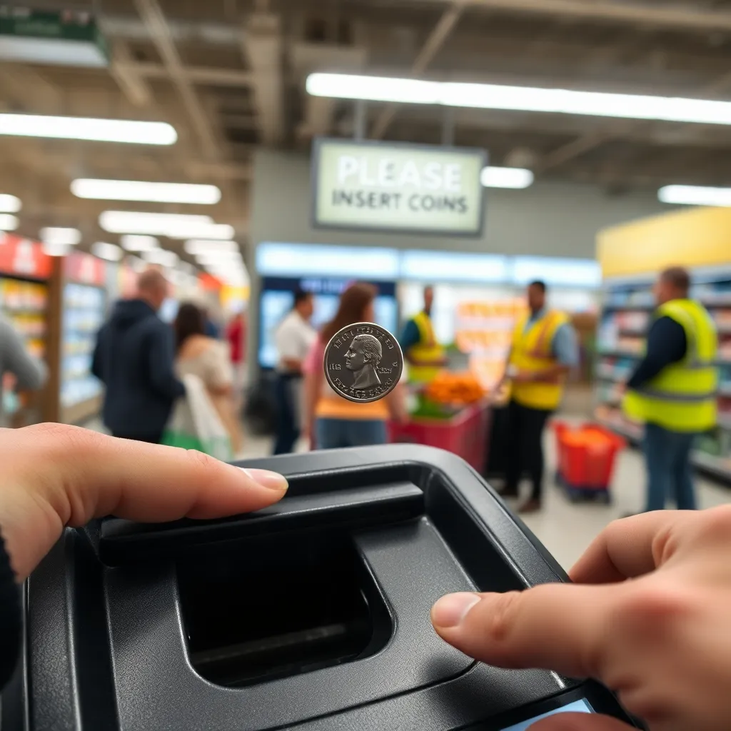 The nickel “declines” a self-checkout transaction