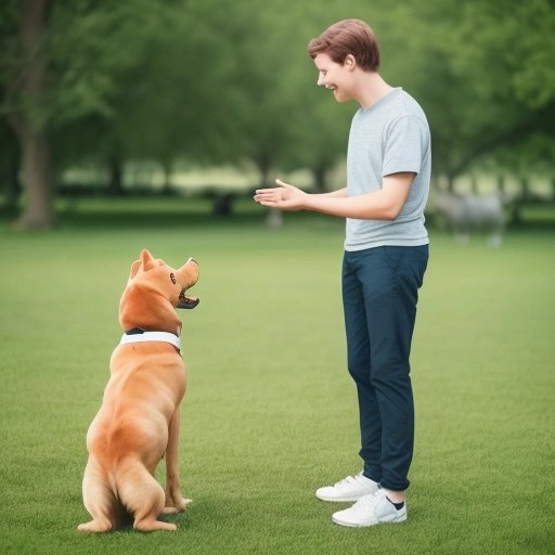 Dog teaching bark-speaking human to wag his tail