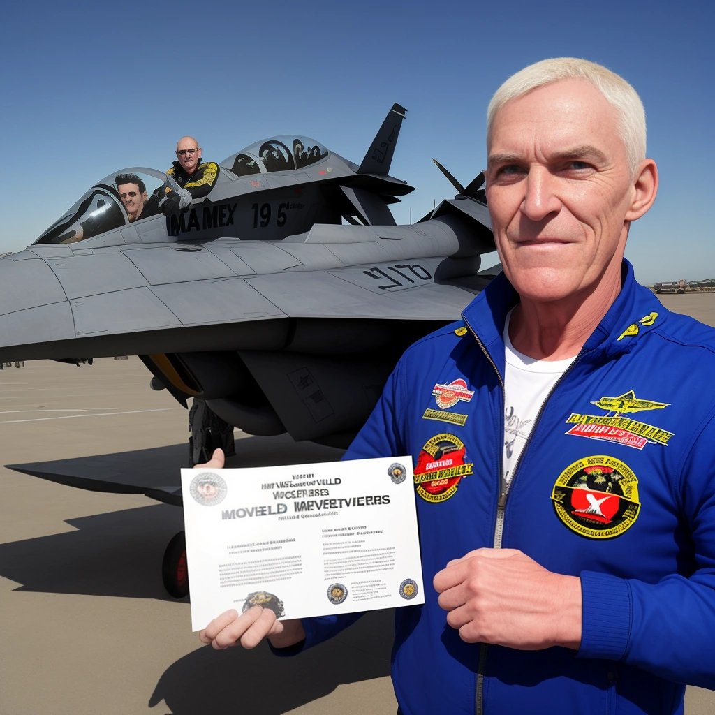 Maverick holding a world record certificate