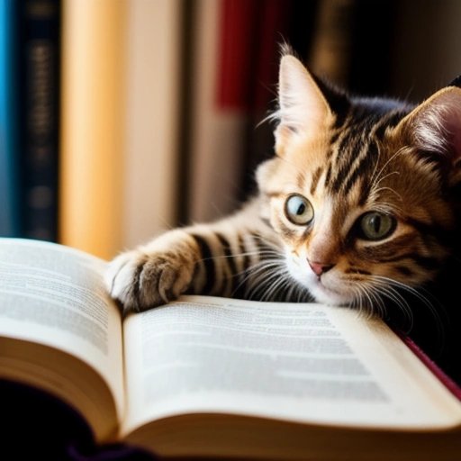 Thomas the kitten joining in on the storytelling fun