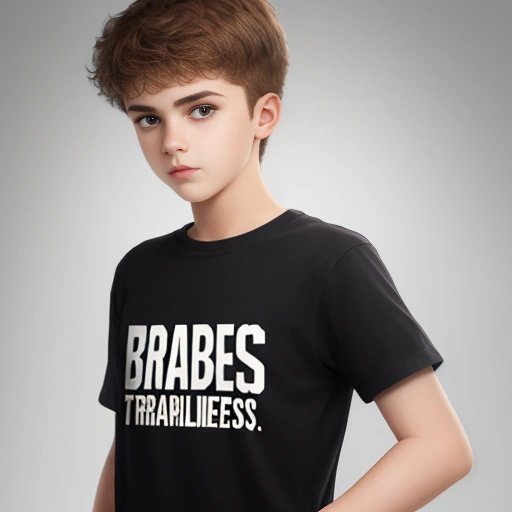 Teenage boy wearing an Always t-shirt