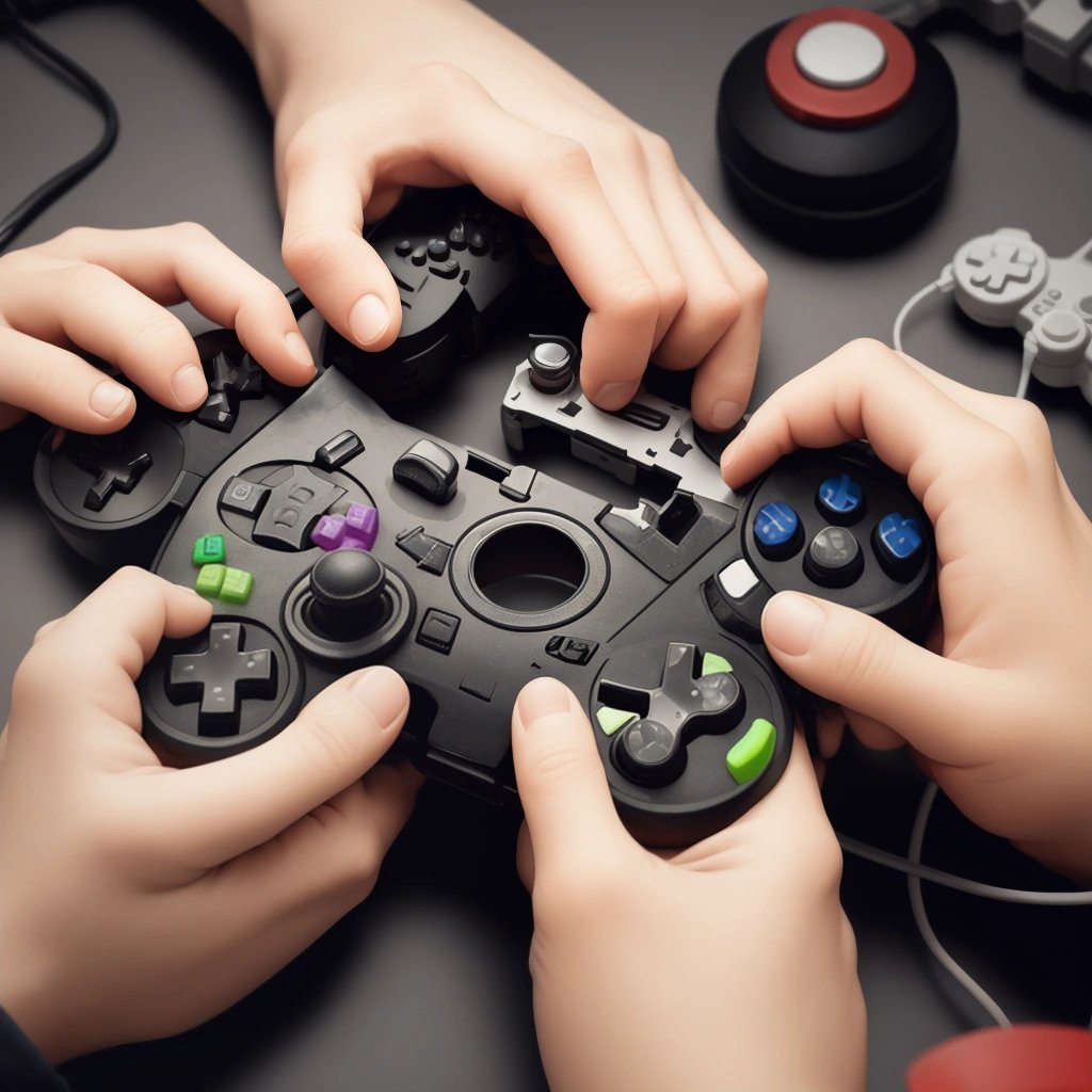Speedrunners examining controller